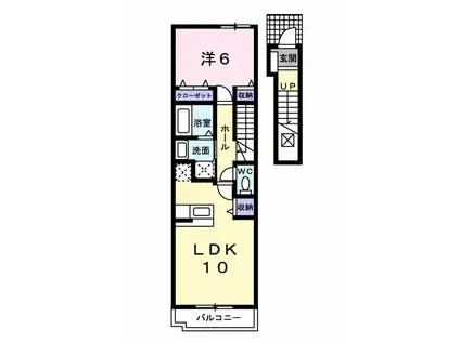 ピアッツァ エミⅡ(1LDK/2階)の間取り写真