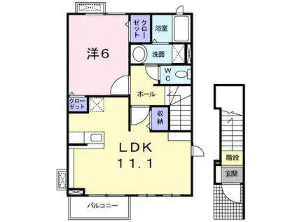 エレガントTK(1LDK/2階)の間取り写真