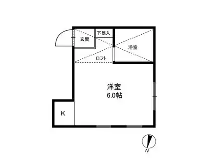 ウエスト VALLEY(ワンルーム/2階)の間取り写真