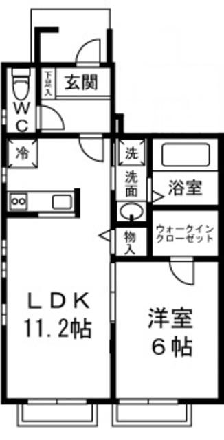 コンフォーティアⅠ(1LDK/1階)の間取り写真