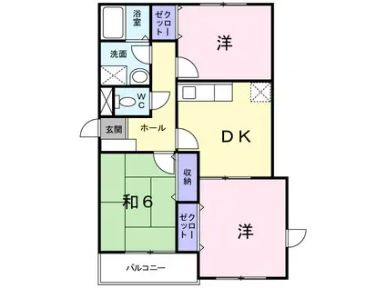 ローレルエス2(3DK/3階)の間取り写真