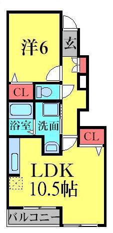 オースティンハウスⅠ(1LDK/1階)の間取り写真