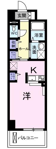 ホワイトヒルズ ドリーバーデン(1K/2階)の間取り写真