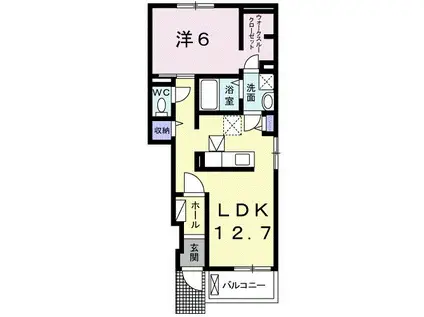 ヘリテージ Ⅰ(1LDK/1階)の間取り写真
