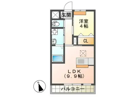 SOLDIAS(1LDK/1階)の間取り写真