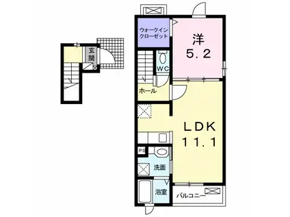 ジュナス リーブ(1LDK/2階)の間取り写真