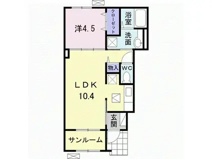 グラース Ⅱ(1LDK/1階)の間取り写真