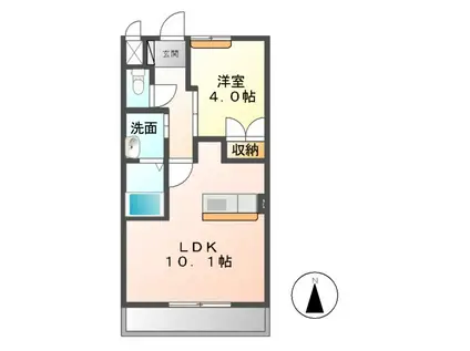 PURE STAGEⅡ(1LDK/1階)の間取り写真