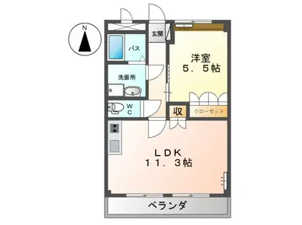 パルティール・サノ(1LDK/3階)の間取り写真