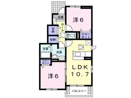 ヨットン・ハウスⅠ(2LDK/1階)の間取り写真