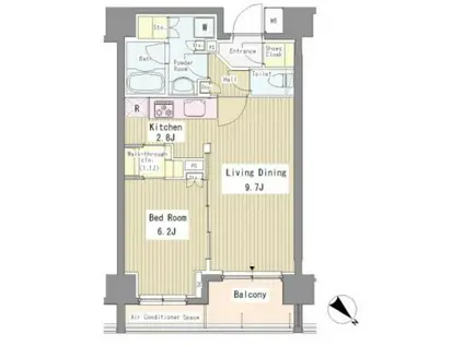 リベルテ月島(1LDK/5階)の間取り写真