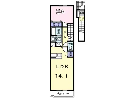 サンリットスクエアーS.K(1LDK/2階)の間取り写真