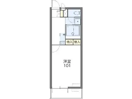 レオネクストOASIS花中(1K/3階)の間取り写真