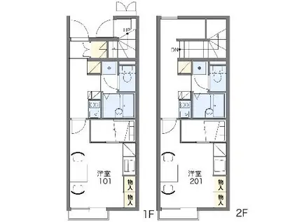 レオパレス福井Ⅱ(1K/2階)の間取り写真