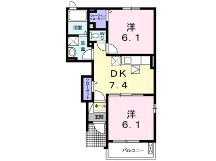 メゾン・リュミエールⅢ(2DK/1階)の間取り写真