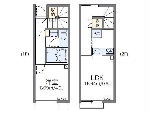 レオネクストサン カーム(1LDK/1階)の間取り写真