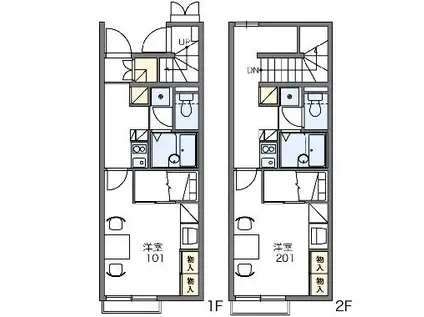 レオパレス好光Ⅰ(1K/1階)の間取り写真