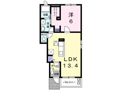 カーサ きよら Ⅰ(1LDK/1階)の間取り写真