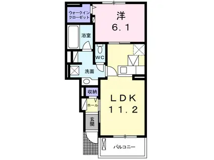 ライグッドⅤ(1LDK/1階)の間取り写真