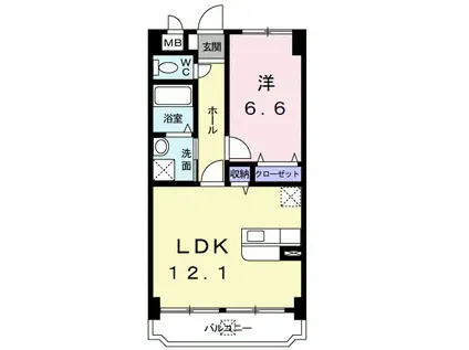 デスパシオ(1LDK/5階)の間取り写真