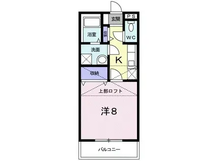 メルベーユ(1K/2階)の間取り写真