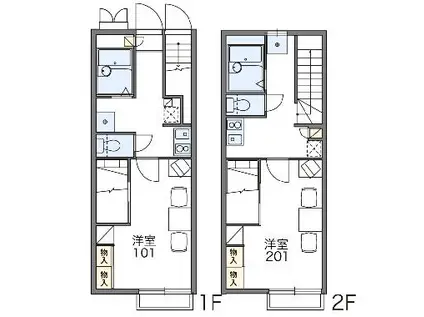 レオパレスリスリー(1K/2階)の間取り写真