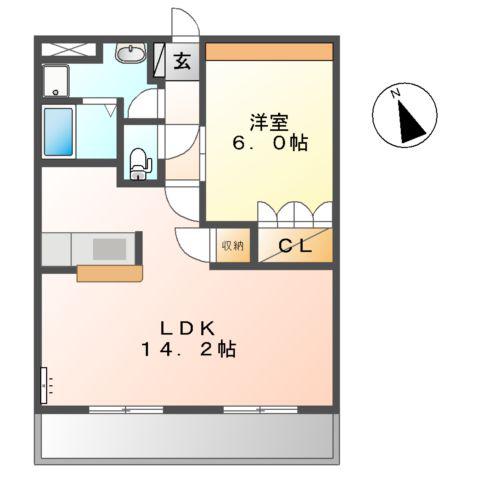 エスベランサⅠ(1LDK/2階)の間取り写真