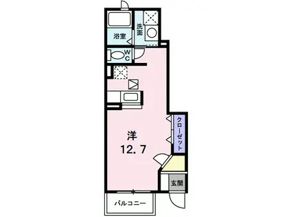 シュクレせがみⅡ(ワンルーム/1階)の間取り写真