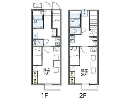 レオパレススカイヒル(1K/1階)の間取り写真