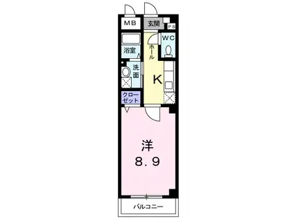 カーサミア十条(1K/2階)の間取り写真
