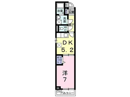 エテルナ オクト(1DK/1階)の間取り写真