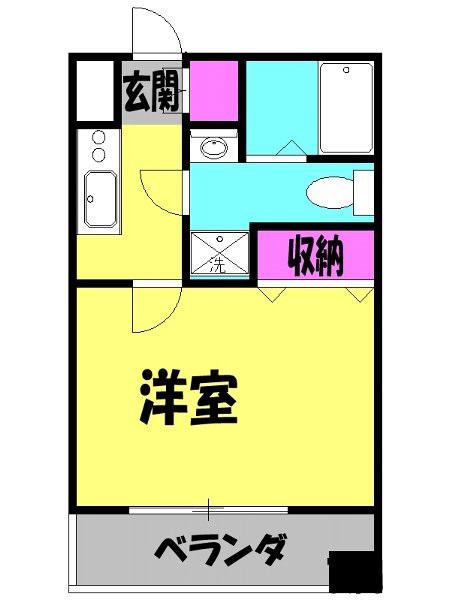 アクアタウンイーストⅠ(1K/5階)の間取り写真