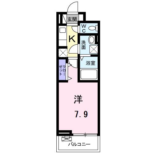 プログレスⅥ番館(1K/1階)の間取り写真