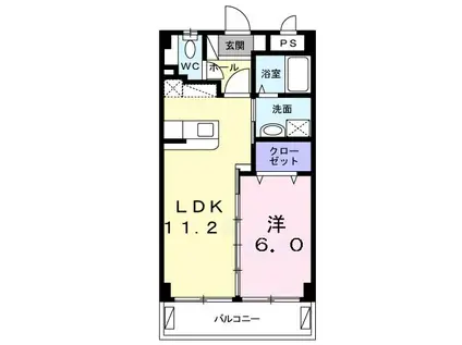 カルムヴィラいさおし(1LDK/4階)の間取り写真