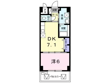 メゾン・ファミール開南(1DK/8階)の間取り写真