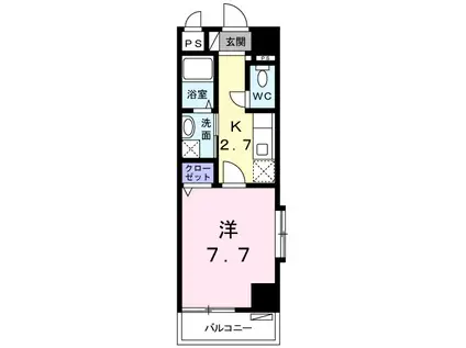 シティーライフ・プラシード(1K/9階)の間取り写真