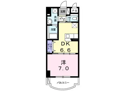 盛キャラバン(1DK/2階)の間取り写真
