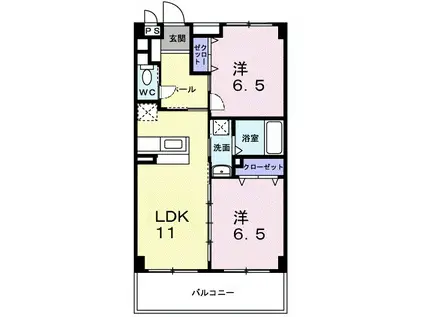 セリバルT・S(2LDK/1階)の間取り写真
