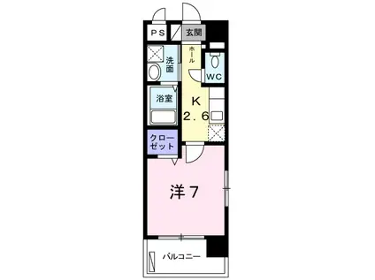 ヴィラ・サンリット Ⅴ(1K/4階)の間取り写真