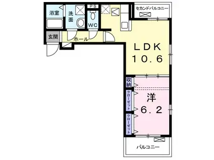 プログレスⅦ番館西屋敷(1LDK/1階)の間取り写真