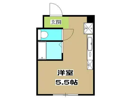 加賀山コーポ5(ワンルーム/2階)の間取り写真