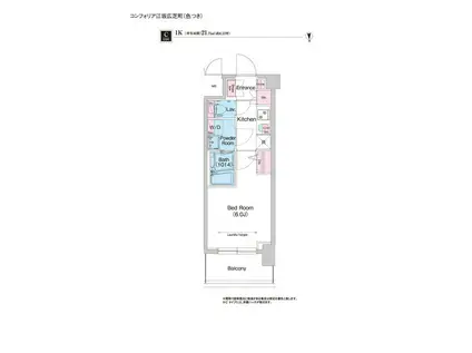 コンフォリア江坂広芝町(1K/10階)の間取り写真