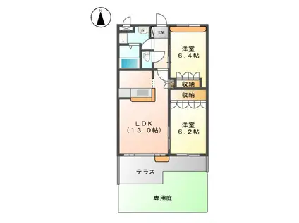 ルモンドセントレ(2LDK/1階)の間取り写真