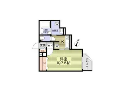 BRILLIO石橋II(1K/3階)の間取り写真