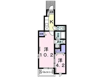 インフィニティ(2K/1階)の間取り写真