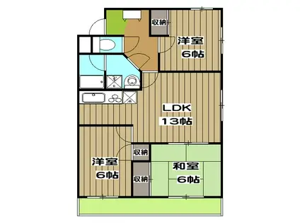 パラッツォ桂(3LDK/6階)の間取り写真