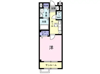 メゾンカンタービレ(1K/1階)の間取り写真