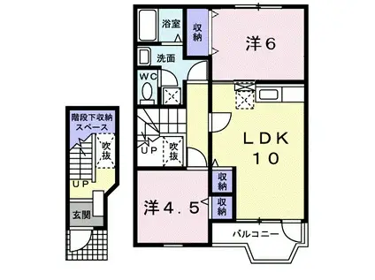 リーバイバー(2LDK/2階)の間取り写真