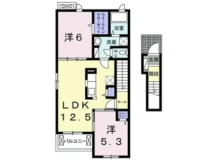 シュシュ・シャンブル弐番館(2LDK/2階)の間取り写真