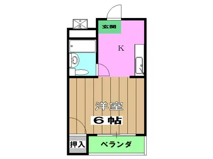御池ハイツ(1K/2階)の間取り写真
